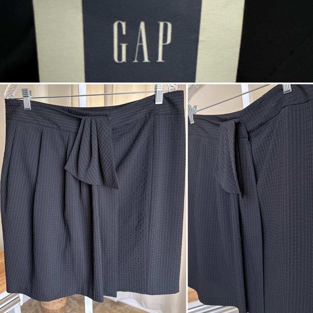 Gap Skirt Womens Black Wrap Pockets Short Career Size 14 NWT $59.95